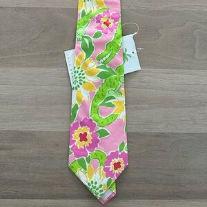 Lilly Pulitzer Pink and Green Floral Tie